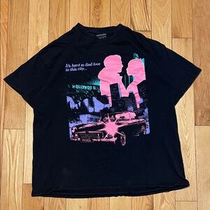 Black and Pink Graphic Tee